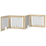 Foldable Dog Gate with Stands 4 pcs Sonoma Oak 401 cm