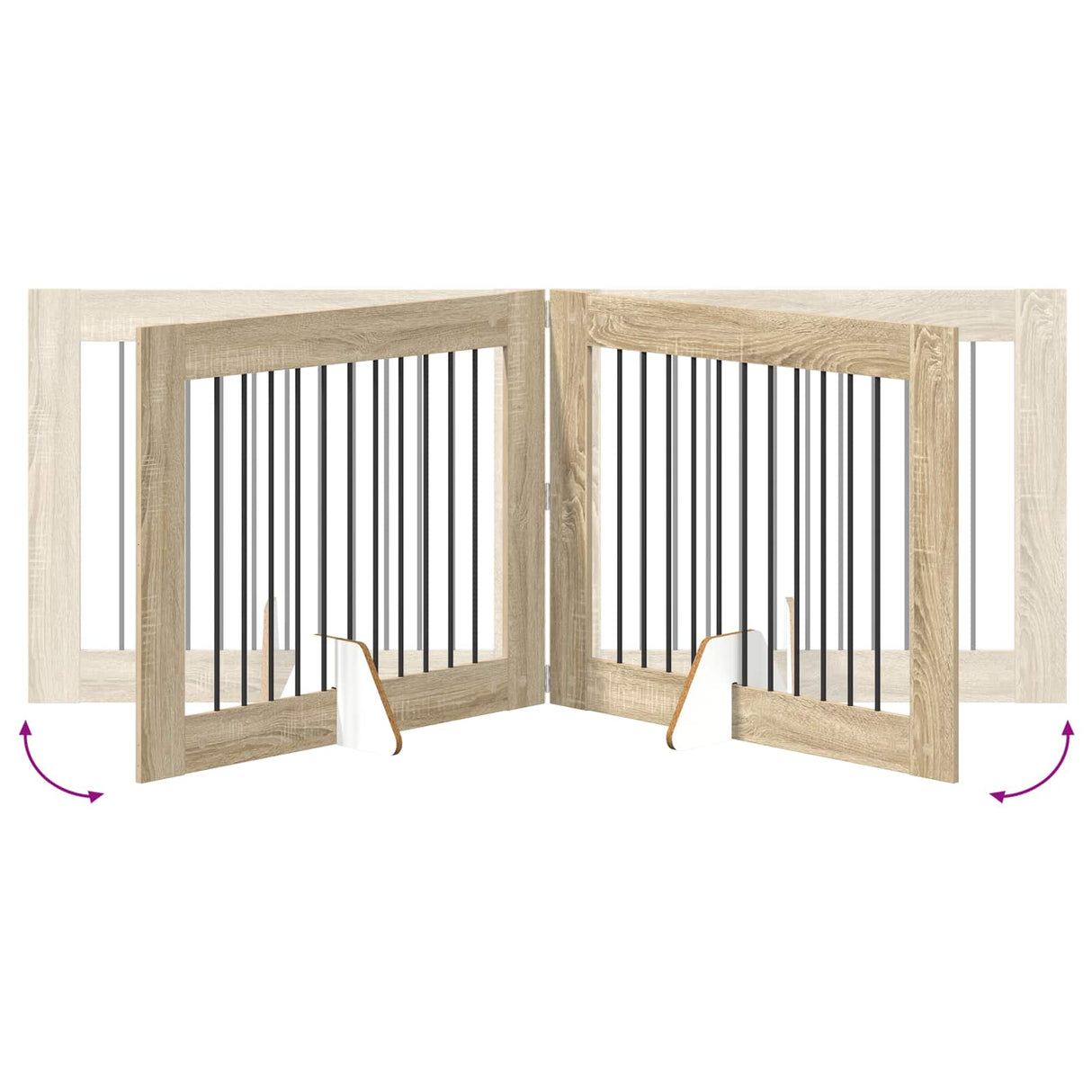 Foldable Dog Gate with Stands 4 pcs Sonoma Oak 401 cm