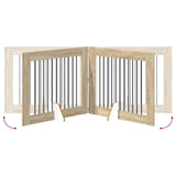Foldable Dog Gate with Stands 4 pcs Sonoma Oak 401 cm - Rear View