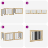 Foldable Dog Gate with Stands 4 pcs Sonoma Oak 401 cm