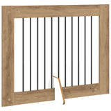 Foldable Dog Gate with Stands 4 pcs Artisan Oak 401 cm - Side View