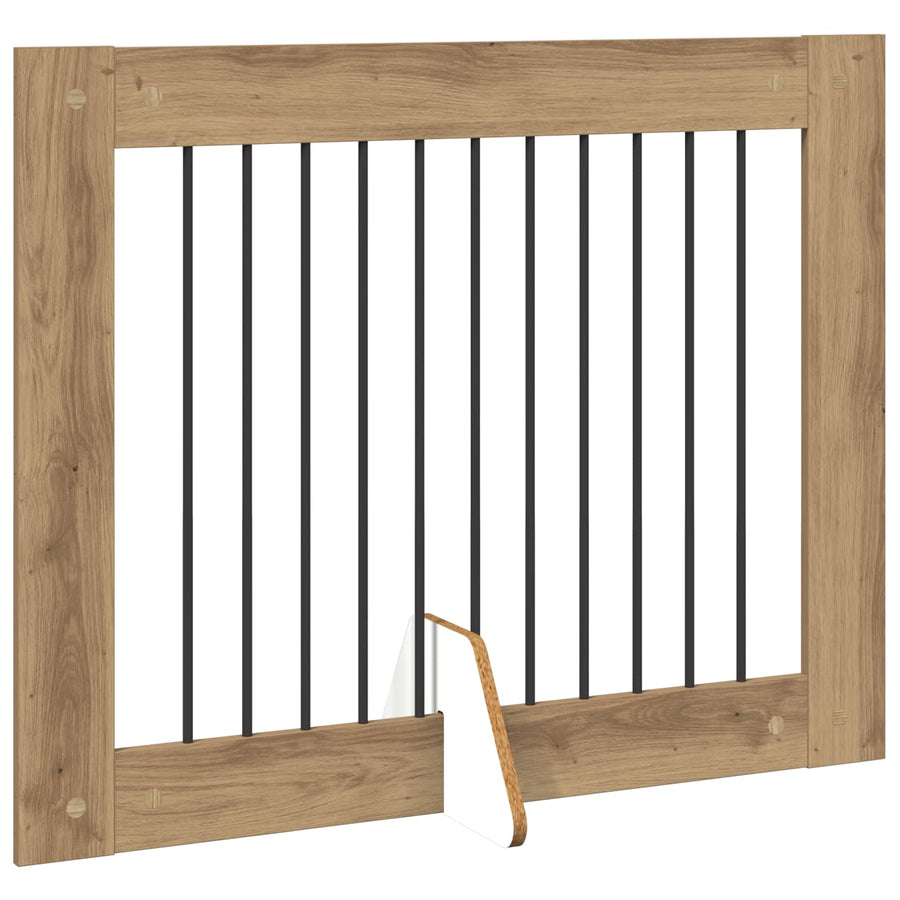 Foldable Dog Gate with Stands 4 pcs Artisan Oak 401 cm
