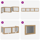 Foldable Dog Gate with Stands 4 pcs Artisan Oak 401 cm - Close-Up Angle