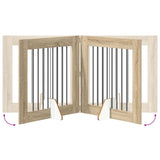 Foldable Dog Gate with Stands 2 pcs Sonoma Oak 160.5 cm - Close-Up Angle
