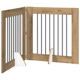 Foldable Dog Gate with Stands 2 pcs Artisan Oak 160.5 cm - Front View