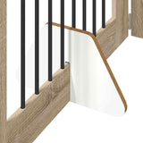 Foldable Dog Gate with Stands 4 pcs Sonoma Oak 321 cm - 45-Degree Angle