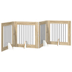 Foldable Dog Gate with Stands 4 pcs Sonoma Oak 321 cm