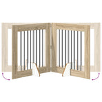Foldable Dog Gate with Stands 4 pcs Sonoma Oak 321 cm