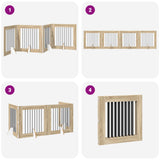 Foldable Dog Gate with Stands 4 pcs Sonoma Oak 321 cm