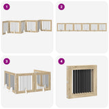 Foldable Dog Gate with Stands 6 pcs Sonoma Oak 482 cm