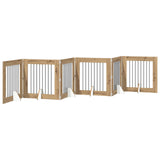 Foldable Dog Gate with Stands 6 pcs Artisan Oak 482 cm