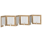 Foldable Dog Gate with Stands 6 pcs Artisan Oak 482 cm