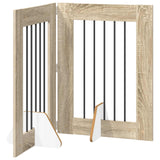 Foldable Dog Gate with Stands 2 pcs Sonoma Oak 120,5 cm - Front View