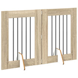 Foldable Dog Gate with Stands 2 pcs Sonoma Oak 120,5 cm