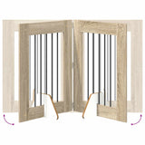 Foldable Dog Gate with Stands 2 pcs Sonoma Oak 120,5 cm - Close-Up Angle