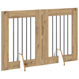 Foldable Dog Gate with Stands 2 pcs Artisan Oak 120,5 cm - Side View