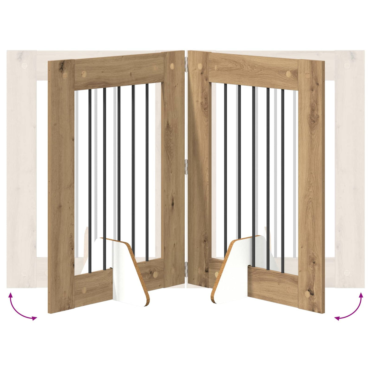 Foldable Dog Gate with Stands 2 pcs Artisan Oak 120,5 cm