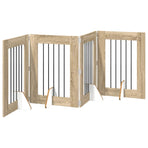 Foldable Dog Gate with Stands 4 pcs Sonoma Oak 241 cm