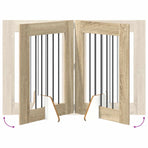 Foldable Dog Gate with Stands 4 pcs Sonoma Oak 241 cm