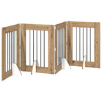 Foldable Dog Gate with Stands 4 pcs Artisan Oak 241 cm