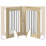 Foldable Dog Gate with Stands 6 pcs Sonoma Oak 362 cm - Rear View