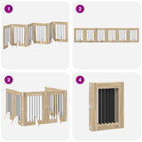 Foldable Dog Gate with Stands 6 pcs Sonoma Oak 362 cm - Close-Up Angle