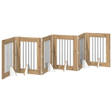 Foldable Dog Gate with Stands 6 pcs Artisan Oak 362 cm - Front View