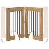 Foldable Dog Gate with Stands 6 pcs Artisan Oak 362 cm - Rear View