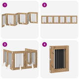 Foldable Dog Gate with Stands 6 pcs Artisan Oak 362 cm