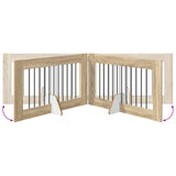 Foldable Dog Gate with Stands 2 pcs Sonoma Oak 200.5 cm - Close-Up Angle