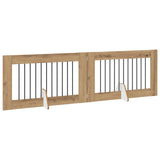 Foldable Dog Gate with Stands 2 pcs Artisan Oak 200.5 cm - Side View