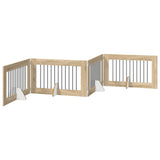 Foldable Dog Gate with Stands 4 pcs Sonoma Oak 401 cm - Front View