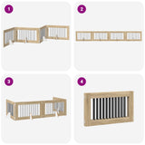 Foldable Dog Gate with Stands 4 pcs Sonoma Oak 401 cm - Close-Up Angle