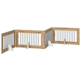 Foldable Dog Gate with Stands 4 pcs Artisan Oak 401 cm