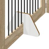 Foldable Dog Gate with Stands 6 pcs Sonoma Oak 602 cm - 45-Degree Angle