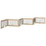 Foldable Dog Gate with Stands 6 pcs Sonoma Oak 602 cm - Front View