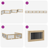 Foldable Dog Gate with Stands 6 pcs Sonoma Oak 602 cm - Close-Up Angle