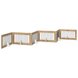 Foldable Dog Gate with Stands 6 pcs Artisan Oak 602 cm - Front View