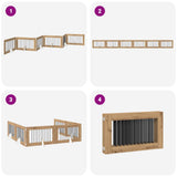 Foldable Dog Gate with Stands 6 pcs Artisan Oak 602 cm