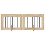 Foldable Dog Gate with Stands 2 pcs Sonoma Oak 160.5 cm - Front View