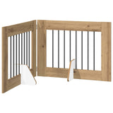 Foldable Dog Gate with Stands 2 pcs Artisan Oak 160.5 cm - Front View