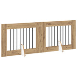 Foldable Dog Gate with Stands 2 pcs Artisan Oak 160.5 cm