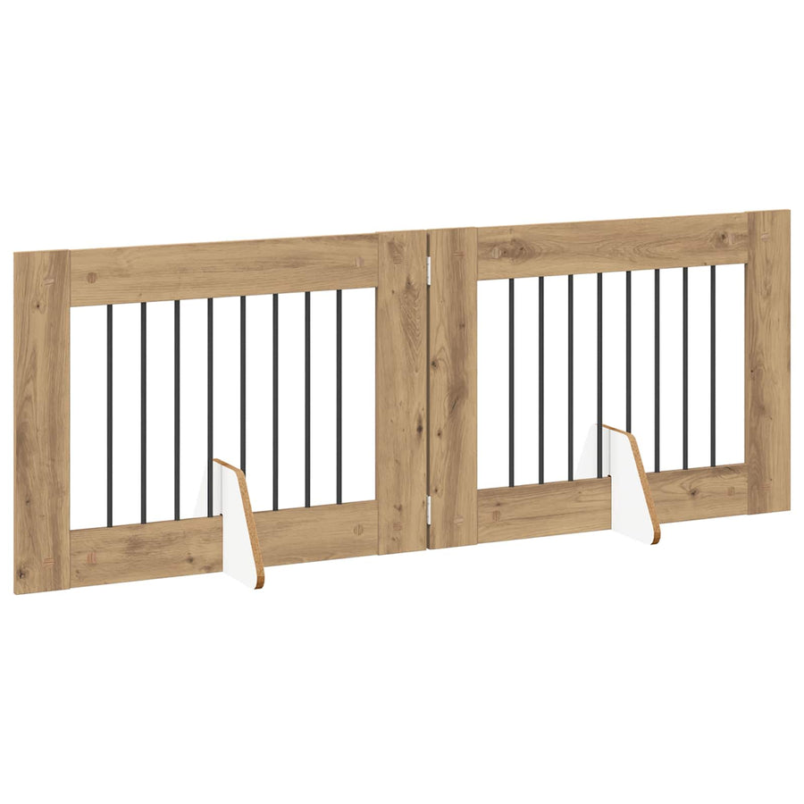 Foldable Dog Gate with Stands 2 pcs 160.5 cm