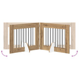 Foldable Dog Gate with Stands 2 pcs Artisan Oak 160.5 cm