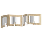 Foldable Dog Gate with Stands 4 pcs Sonoma Oak 321 cm