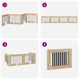 Foldable Dog Gate with Stands 4 pcs Sonoma Oak 321 cm - Close-Up Angle