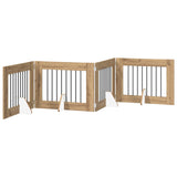 Foldable Dog Gate with Stands 4 pcs Artisan Oak 321 cm