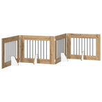 Foldable Dog Gate with Stands 4 pcs Artisan Oak 321 cm
