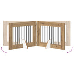Foldable Dog Gate with Stands 4 pcs Artisan Oak 321 cm