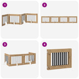 Foldable Dog Gate with Stands 4 pcs Artisan Oak 321 cm